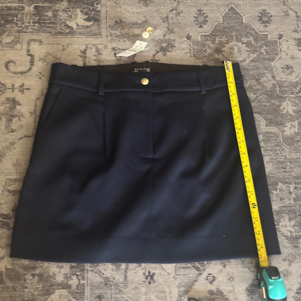 J Crew Collection Trouser Mini Skirt Wool Blend Navy Size 6 - Picture 7 of 7